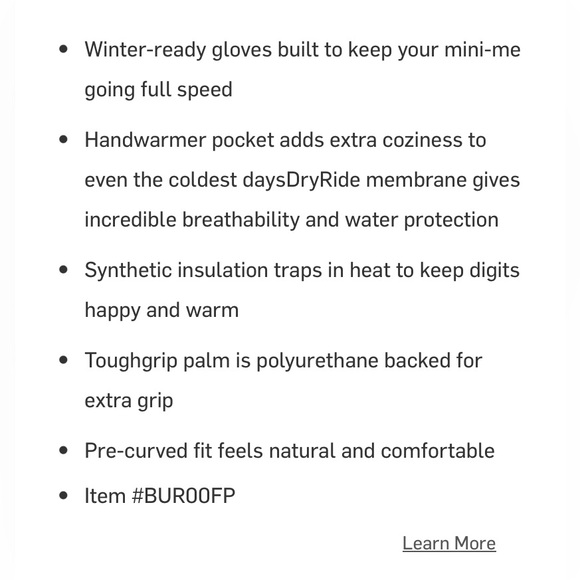 Burton kids Vent Glove Parachute Purple, M - Picture 8 of 8